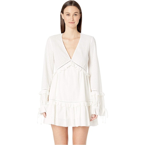  Jonathan Simkhai Embroidered Ruffle Long Sleeve Dress