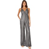 Jonathan Simkhai Metallic Chiffon Tie Back Jumpsuit Cover-Up