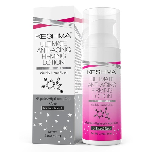  KESHIMA Face & Neck Firming Cream - Lotion Tightens Loose and Sagging Skin - Smooths Wrinkles and Fine Lines - 2 Oz.