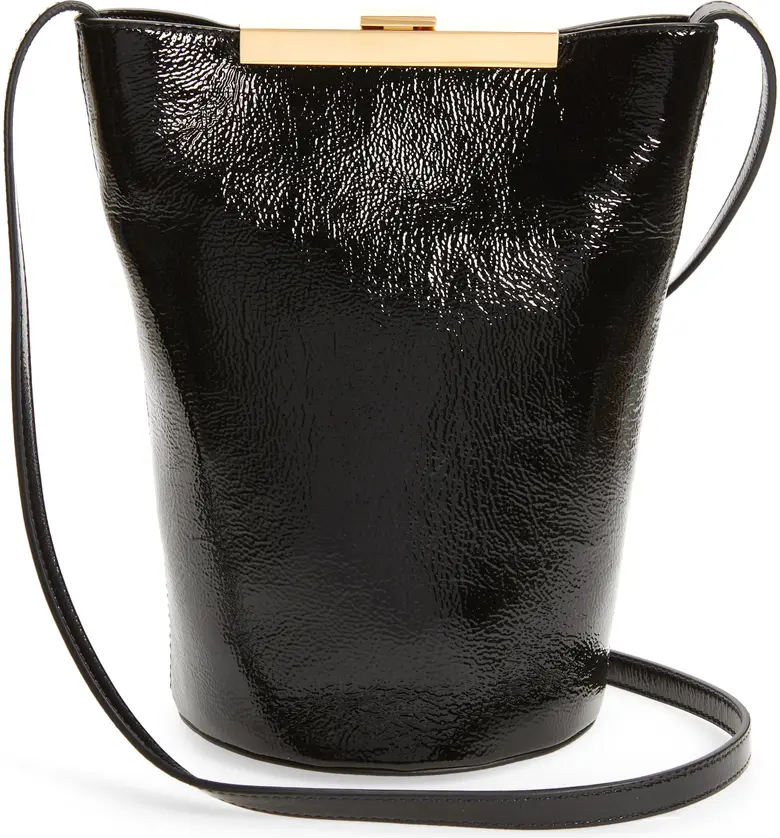  Khaite Etta Patent Leather Shoulder Bag_BLACK