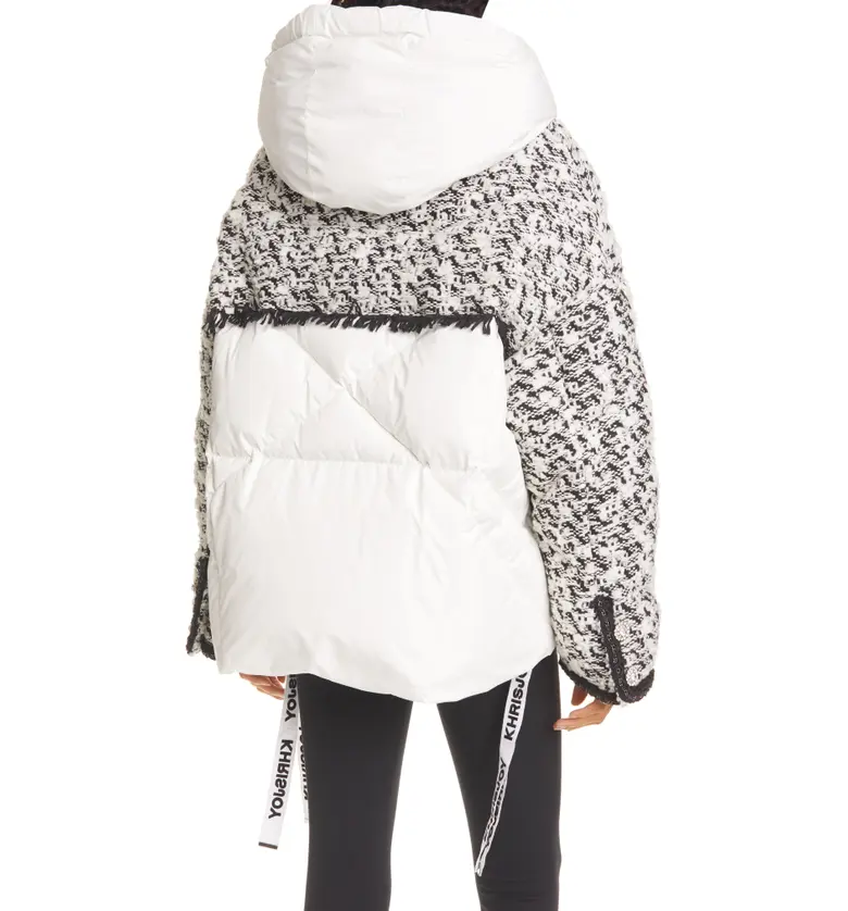  KHRISJOY Khris Tweed Down Puffer Jacket_BLACK WHITE