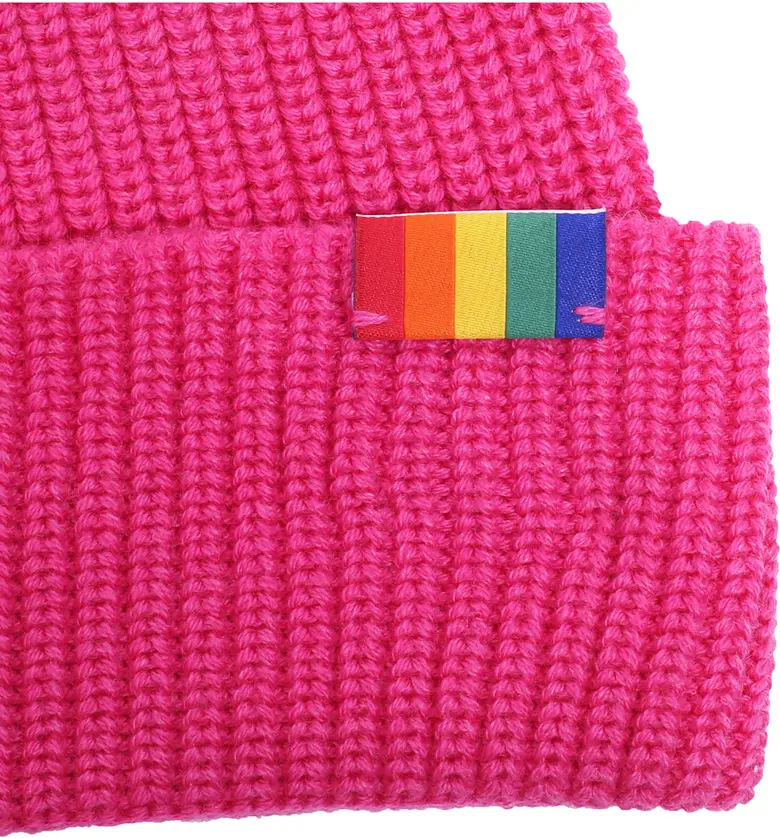  Kurt Geiger London Rainbow Shop Rainbow Patch Beanie_FUSHIA