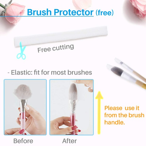  Kalevel Silicone Makeup Brush Cleaning Pad Mat Cosmetic Cleaner Brush Washing Tools Mat with 5pcs Bonus Brush Net Cover (Blue)