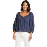 Karen Kane Contrast Stitch Peasant Top