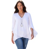 Karen Kane Ruffle Sleeve Crossover Top