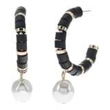 Karl Lagerfeld Paris Post Beaded Hoop wu002F Drop Earrings