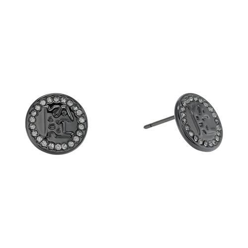  Karl Lagerfeld Paris Coin Logo Stud Earrings