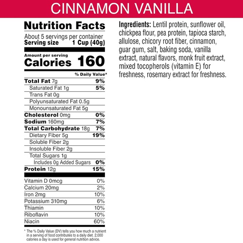  Kashi GO, Breakfast Cereal, Cinnamon Vanilla, Keto Friendly, Good Source of Protein, 7oz Box(Pack of 8)