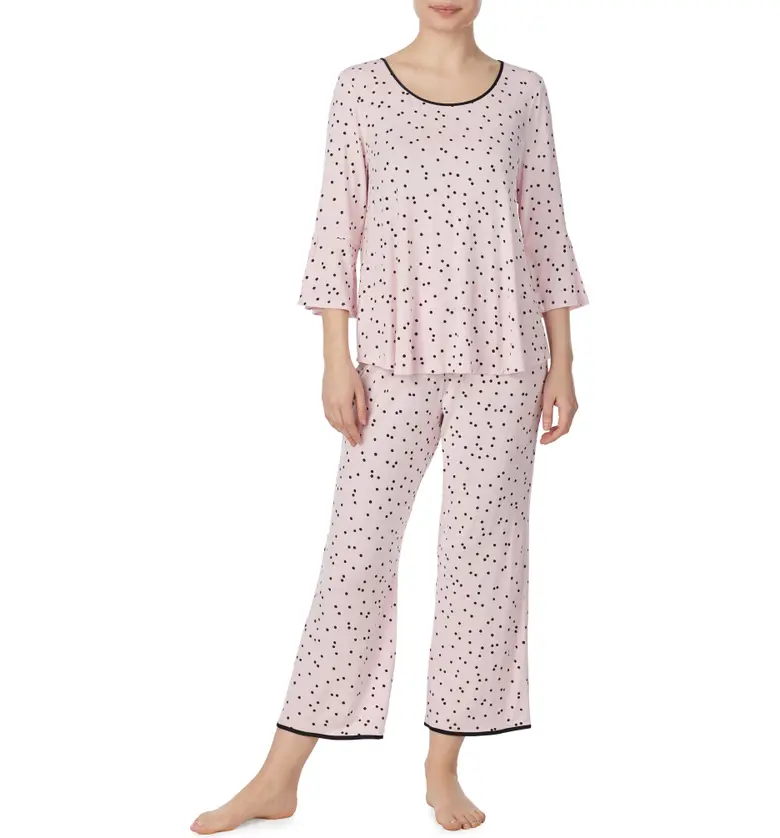 kate spade new york bell cuff pajamas_SCATTERED DOT PINK