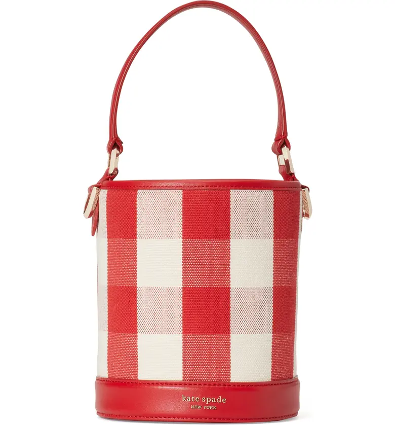 케이트스페이드 kate spade new york picnic gingham bucket bag_RED MULTI