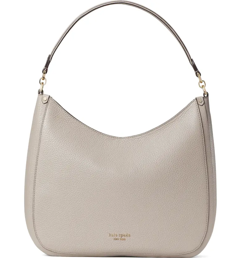 kate spade new york roulette large leather hobo bag_WARM TAUPE