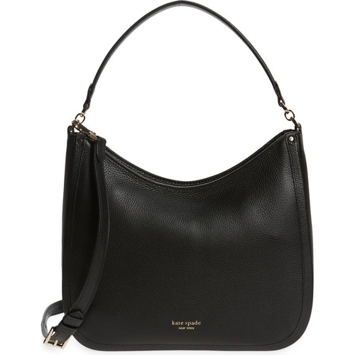 케이트스페이드 kate spade new york roulette large leather hobo bag_Black