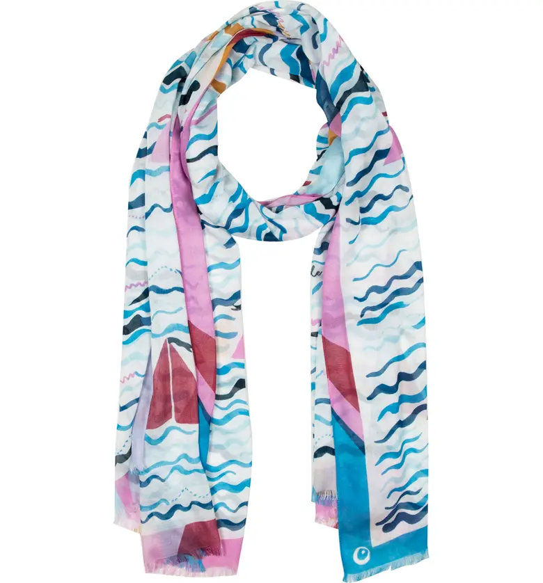 kate spade new york boats oblong scarf_FRENCH CREAM