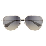 kate spade new york maisie 60mm gradient aviator sunglasses_SILVER/ GREY