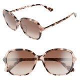 kate spade new york bryleefs 56mm round sunglasses_PINK HAVANA