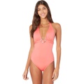 Kate Spade New York Tortoise Heart Buckle Halter One-Piece wu002F Removable Soft Cups Ties at Neck
