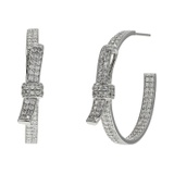 Kate Spade New York Ribbon Pave Bow Hoops Earrings