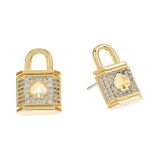 Kate Spade New York Lock and Spade Pave Studs Earrings