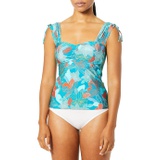 Kenneth Cole Womens Standard Convertible Tie Strap Tankini Swimsuit Top
