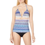 Kenneth Cole Womens V-Neck Halter Tankini Swimsuit Top