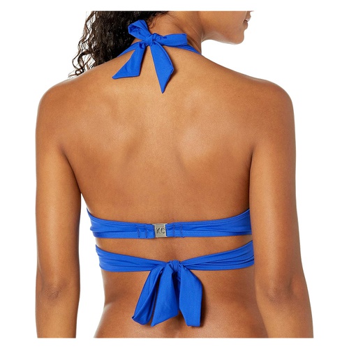  Kenneth Cole Womens Wrap Front Halter Bra Bikini Swimsuit Top
