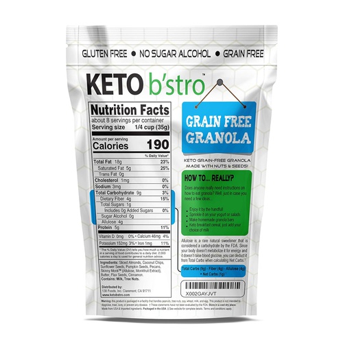  Keto Bstro - Nut Granola, Low Carb, Grain-Free, No Sugar Added (Coconut Cinnamon)
