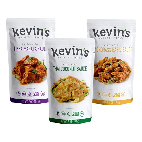  Kevins Natural Foods Tikka Masala Sauce - Keto and Paleo Simmer Sauce - Stir-Fry Sauce, Gluten Free, No Preservatives, Non-GMO - 3 Pack (Tikka Masala)