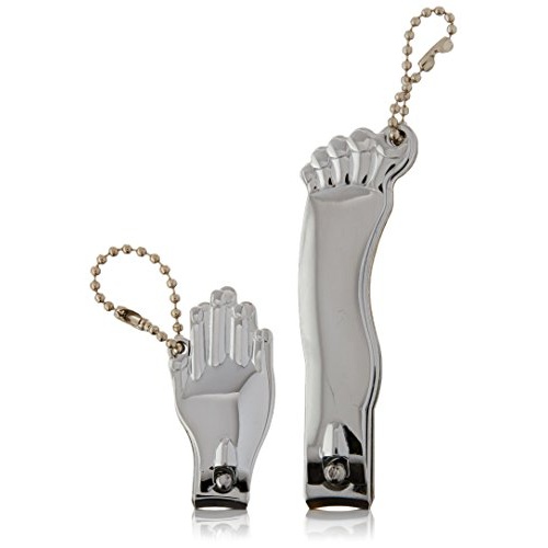  Kikkerland Hand and Foot Nail Clippers Set, Silver