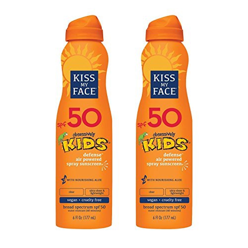  Kiss My Face Kids Defense Continuous Spray Sunscreen Spf 50 Sunblock, 6 Ounce, 2 Count
