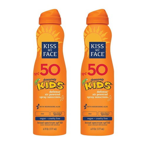  Kiss My Face Kids Defense Continuous Spray Sunscreen Spf 50 Sunblock, 6 Ounce, 2 Count