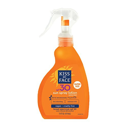  Kiss My Face Sun Spray Sunscreen Lotion SPF 30 Sunblock, 14 oz