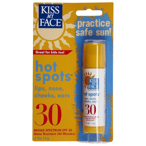  Kiss My Face Hot Spots Sunscreen Stick, SPF 30 Sunblock, 0.5 oz Stick