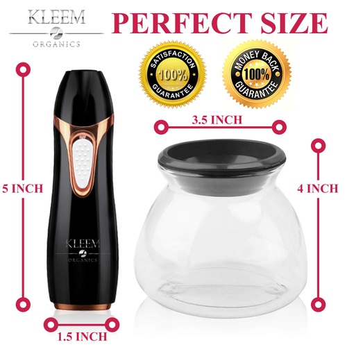  Kleem Organics Makeup Brush Cleaner and Dryer Machine, Electric Cosmetic Automatic Brush Spinner with Rubber Collars, Wash and Dry in Seconds, Deep Cosmetic Brush Spinner for Makeup Brushes