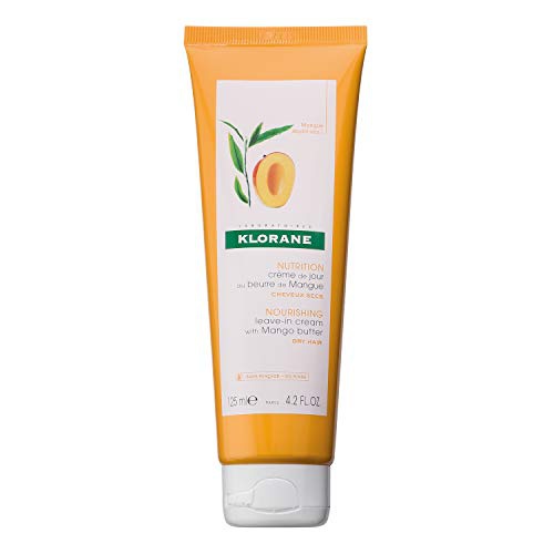  Klorane Nourishing Leave-in Cream with Mango Butter, Moisturize, Hydrate and Smoothe Dry Hair, Paraben, Silicone, Sulfate Free, 4.2 oz.