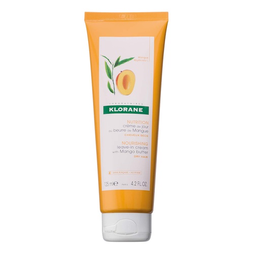 Klorane Nourishing Leave-in Cream with Mango Butter, Moisturize, Hydrate and Smoothe Dry Hair, Paraben, Silicone, Sulfate Free, 4.2 oz.