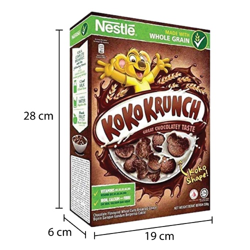  2 Boxes Nestle Koko Krunch Chocolate Wheat Curls Breakfast Cereal - 11.64oz (330g) per Box