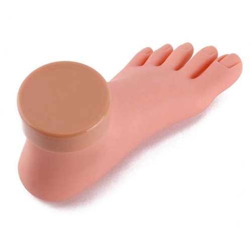  Krofaue Practice Fake Foot Model 1 Pair Flexible Soft Silicone Prosthetic Manicure Tool for Nail Art Training