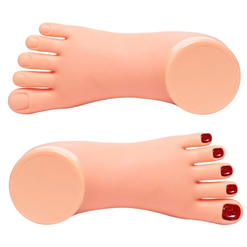  krofaue Practice Fake Foot Model Flexible Soft Silicone Prosthetic Manicure Tool for Nail Art Training Display