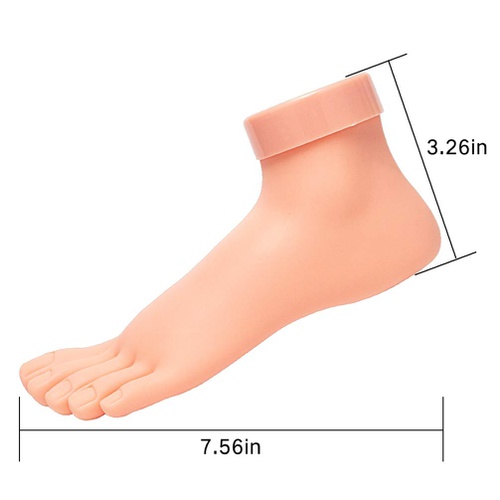  krofaue Practice Fake Foot Model Flexible Soft Silicone Prosthetic Manicure Tool for Nail Art Training Display