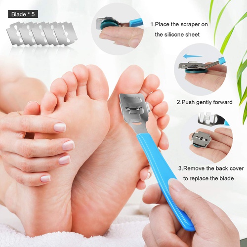  Kuaima Pedicure Tools kit Foot Care Pedicure Set 18 in 1 Professional Foot File Foot Rasp Callus Remover Nail File Stainless Steel Foot File (Blue)
