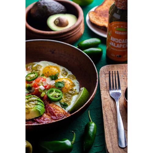  Kumana Avocado Jalapeo Sauce. A Keto Friendly Hot Sauce made with Ripe Avocados and Chili Peppers. Ketogenic and Paleo. Sugar Free, Gluten Free and Low Carb. 13.1 Ounce Bottle.