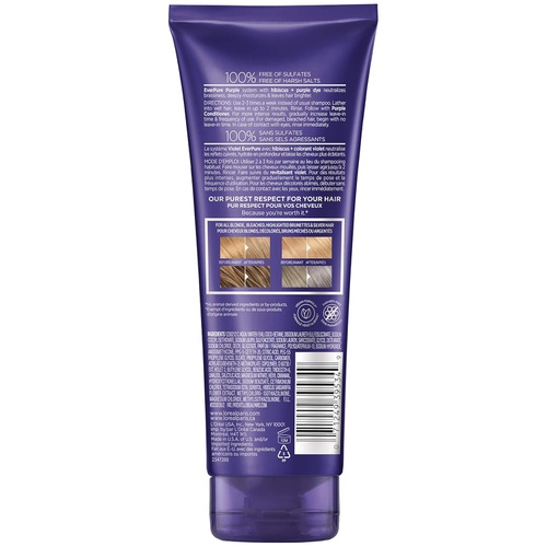  LOreal Paris Hair Care EverPure Sulfate Free Brass Toning Purple Shampoo for Blonde, Bleached, Silver, or Brown Highlighted Hair, 6.8 Fl. Oz (Packaging May Vary)