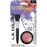 L.A. Colors Blusher and Deluxe Brush, Natural, 0.075 Ounce