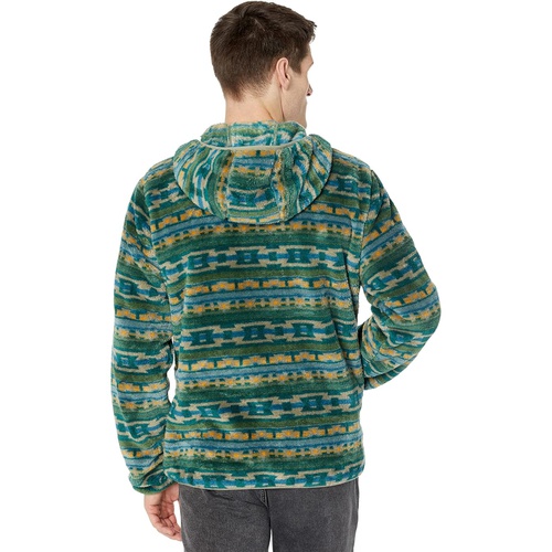  L.L.Bean Hi-Pile Fleece Hooded Pullover Print Regular