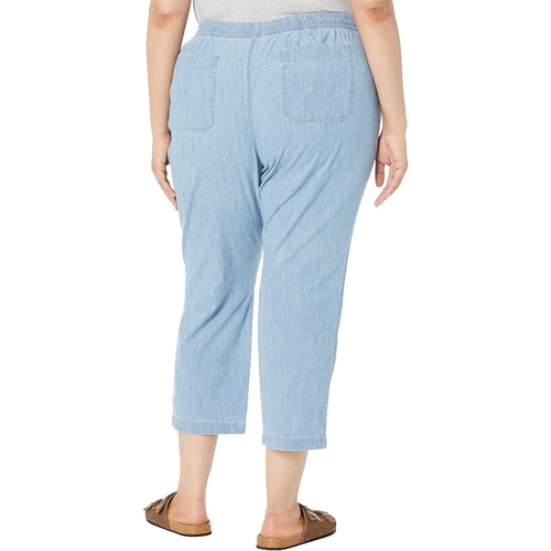  L.L.Bean Plus Size Lakewashed Chino Pull-On Chambray Pants Ankle