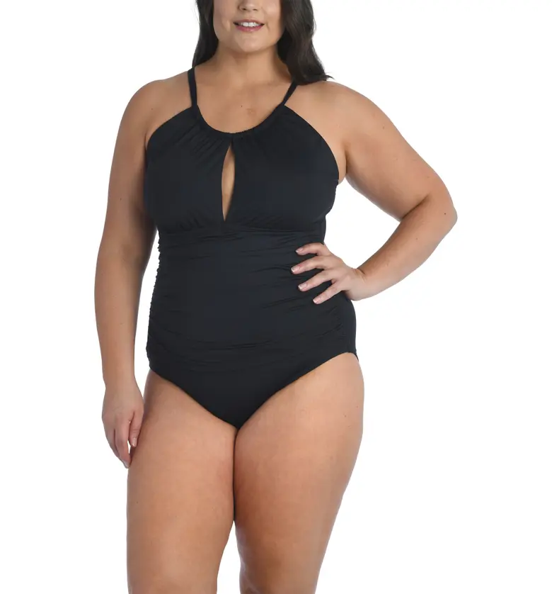 La Blanca Island Goddess One-Piece Swimsuit_BLACK