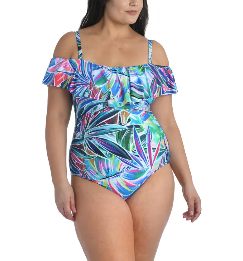 La Blanca Off the Shoulder One-Piece Swimsuit_MULTI