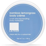 LATHER Bamboo Lemongrass Body Creme, 7 Ounce - Rich, Rejuvenating Body Lotion with Shea Butter