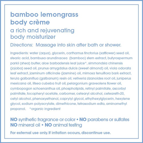  LATHER Bamboo Lemongrass Body Creme, 7 Ounce - Rich, Rejuvenating Body Lotion with Shea Butter