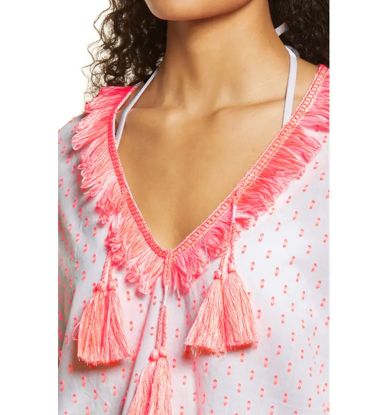  Lilly Pulitzer Kipper Cover-Up Tunic Dress_TANGELO NEON CLIP